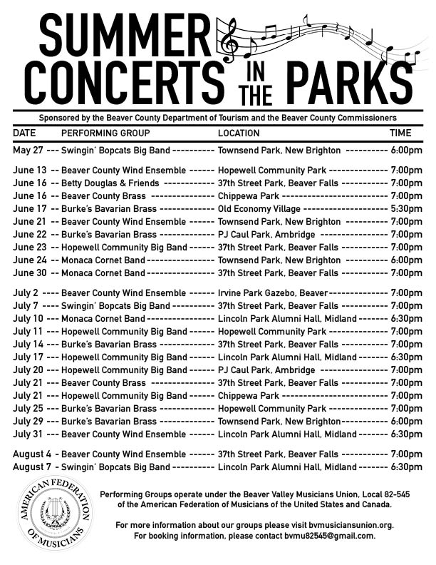 2023 Concerts in the Park Information